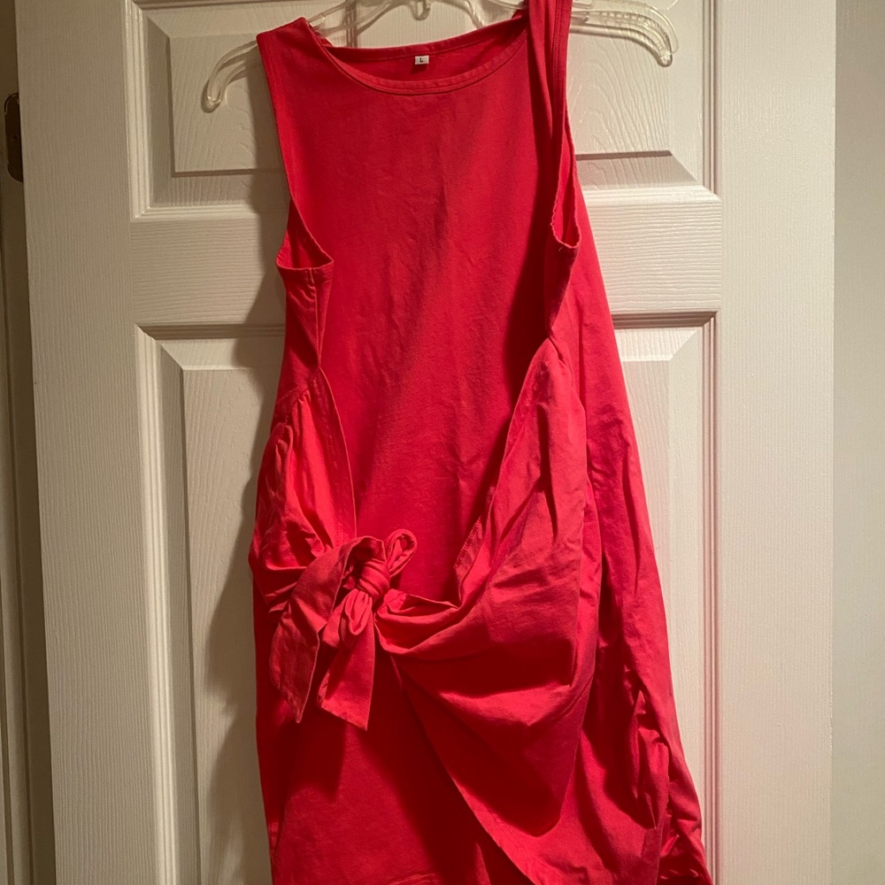 Pink bodycon wrap dress